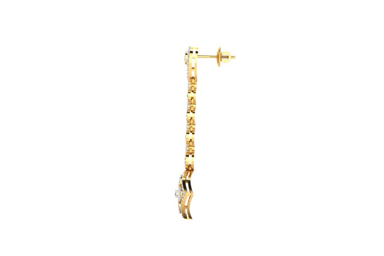 Valli diamond long earrings in gold